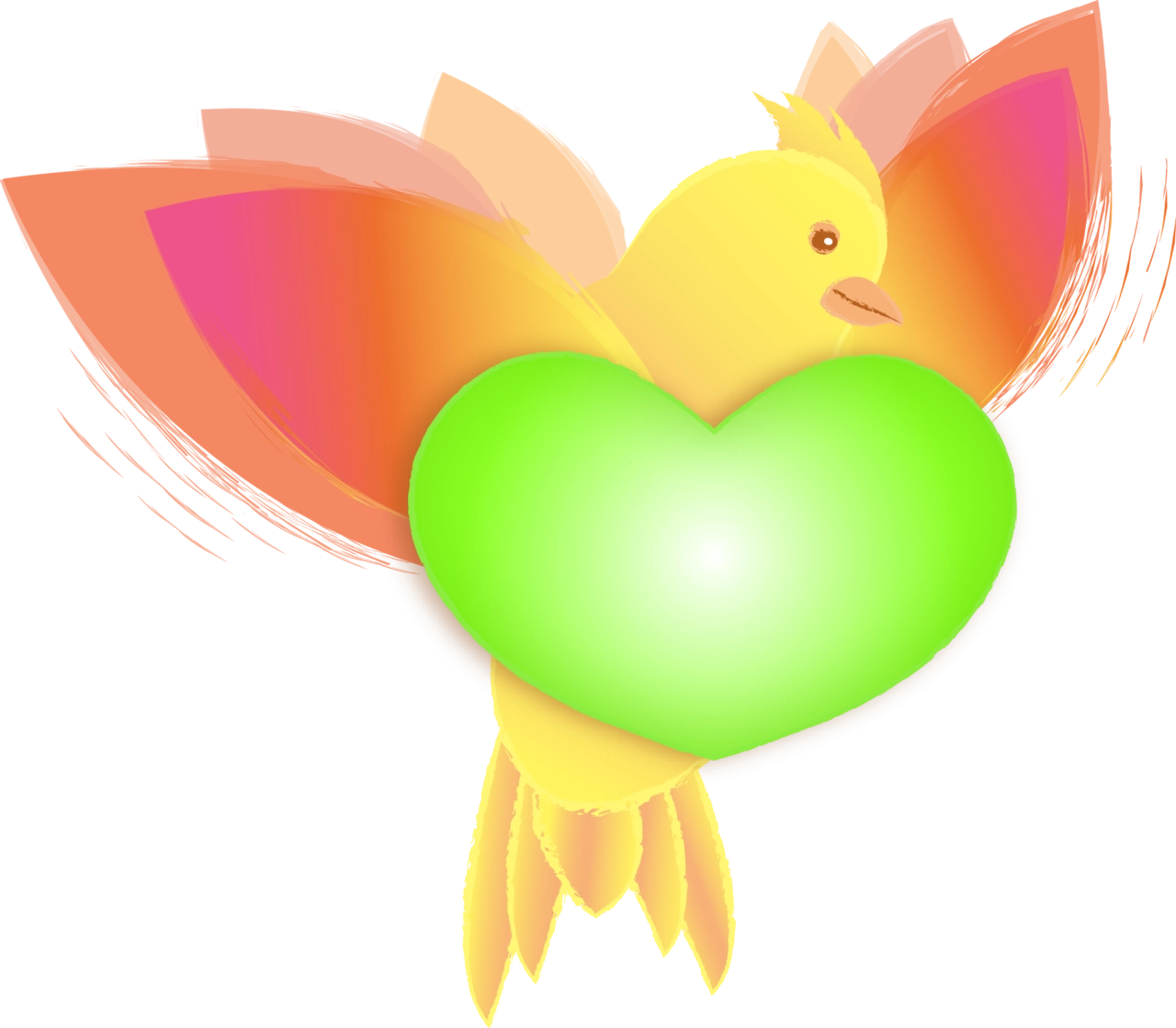 Living Heart — a whimsical bird cradling a green heart, the Living Heart brand mark